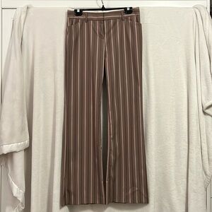 Editor style, boot cut, striped dress pants